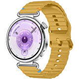 Huawei Watch GT6 41mm İle Uyumlu Dalga Desenli Tokalı Yumusaş Soft Silikon Kordon