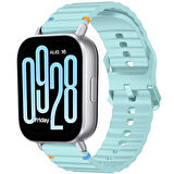 Redmi watch 5 Lite 5 Active İle Uyumlu Dalga Desenli Tokalı Yumusaş Soft Silikon Kordon