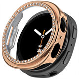 Samsung Galaxy Watch 8 40mm İle Uyumlu Zarif Kristal Taşlı Kasa Koruyucu Kılıf