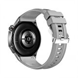 Huawei Watch GT6 Pro 46mm İle Tam Uyumlu Kordon Metal Tokalı Yumuşak Silikon Kordon Kayış