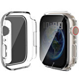 İOS Watch Series 7 8 9 45mm Uyumlu Hayalet PC Sert Kasa Ekran Koruycu 360 Güvenli Koruma