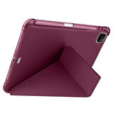 Apple iPad Pro 11 inç 3.Nesil M1 2021 Uyumlu Kılıf Üçgen Katlanabilir Kalem Şarj Bölmeli Kılıf