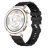 Sneezy Huawei Watch GT5 Pro 42mm İle Uyumlu SoftFlex Metal Tokalı Spor Silikon Akıllı Saat Kordonu