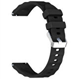 Sneezy Huawei Watch GT5 Pro 42mm İle Uyumlu SoftFlex Metal Tokalı Spor Silikon Akıllı Saat Kordonu