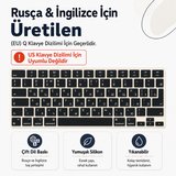 MacBook Air 13.6 İnç M2 M3 M4 M5 A2681 A3113 A3240 A3449 Uyumlu Rusça İngilizce Q Klavye Koruyucu