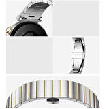 Huawei Watch GT6 41mm İle Uyumlu Renk Detaylı 18mm Paslanmaz Çelik Metal Kordon Kayış