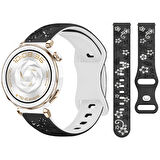 Huawei Watch GT5 Pro 42mm Uyumlu FloraFlex Çiçek Desenli Yumuşak Soft Silikon Kordon