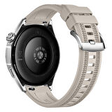 Huawei Watch GT4 46mm İle Uyumlu SportStripe Örgü Desen Metal Tokalı Silikon Akıllı Saat Kordonu