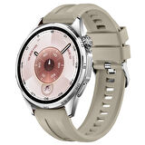 Sneezy Huawei Watch GT6 46mm İle Uyumlu Spor Silikon Metal Tokalı Soft Saat Kordonu