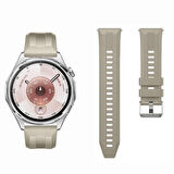 Sneezy Huawei Watch GT6 46mm İle Uyumlu Spor Silikon Metal Tokalı Soft Saat Kordonu