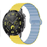 Sneezy Huawei Watch GT5 46mm İle Uyumlu 22mm Harmony Duo Magnetik Silikon Kordon