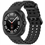 Samsung Galaxy Watch 7 Ultra İle Uyumlu AirFlow Metal Tokalı Yumuşak Soft Silikon Kordon 