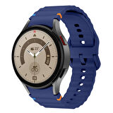 Samsung Galaxy Watch 5 Pro 45mm İle Uyumlu Metal Tokalı Dalgalı Spor Silikon Kordon