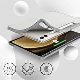 Samsung Galaxy Tab S10 Plus X820 12.4 İnç Kılıf Premium Silikon Kalem Bölmeli Smart Case