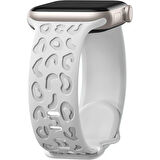 Apple Watch Uyumlu 38 40 41mm Leopar Desenli Yumuşak Silikon Kordon Seri 2 3 4 5 6 Se 7 8 9 10 42mm