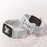 Apple Watch Uyumlu 38 40 41mm Leopar Desenli Yumuşak Silikon Kordon Seri 2 3 4 5 6 Se 7 8 9 10 42mm