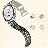 Huawei Watch GT2 GT3 GT4 GT5 46mm İle Uyumlu Leopar Desenli Silikon Kordon Kayış
