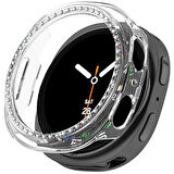 Samsung Galaxy Watch 8 40mm İle Uyumlu Zarif Kristal Taşlı Kasa Koruyucu Kılıf