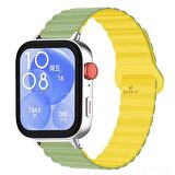 Huawei Watch Fit 3 İle Uyumlu Duo Baklalı Magnetik Silikon Kordon