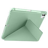 iPad Pro 11 inç M4 2024 Uyumlu Kılıf Üçgen Katlanabilir Kalem Şarj Bölmeli Kılıf A2836 A2837 A3006