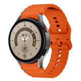 Samsung Galaxy Watch 5 Pro 45mm İle Uyumlu Metal Tokalı Dalgalı Spor Silikon Kordon