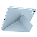 iPad Pro 11 inç M4 2024 Uyumlu Kılıf Üçgen Katlanabilir Kalem Şarj Bölmeli Kılıf A2836 A2837 A3006