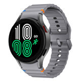 Samsung Galaxy Watch 4 40-42-44-46mm İle Uyumlu Metal Tokalı Dalgalı Spor Silikon Kordon
