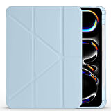 iPad Pro 11 inç M5 2025 Uyumlu Kılıf Üçgen Katlanabilir Kalem Şarj Bölmeli Kılıf A2836 A2837 A3006