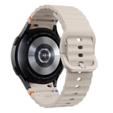 Samsung Galaxy Watch 5 Pro 45mm İle Uyumlu Metal Tokalı Dalgalı Spor Silikon Kordon