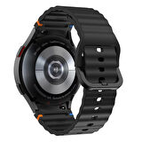 Samsung Galaxy Watch 7 40mm-44mm İle Uyumlu Metal Tokalı Dalgalı Spor Silikon Kordon