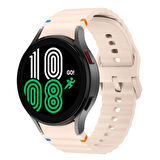 Samsung Galaxy Watch 4 40-42-44-46mm İle Uyumlu Metal Tokalı Dalgalı Spor Silikon Kordon