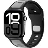 Apple Watch 42mm 44mm 45mm S10 46mm Ultra 49mm Çift Renkli Spor Silikon Kordon Nefes Alabilir