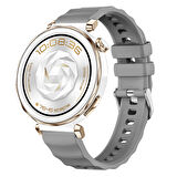 Sneezy Huawei Watch GT5 Pro 42mm İle Uyumlu SoftFlex Metal Tokalı Spor Silikon Akıllı Saat Kordonu