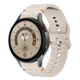 Samsung Galaxy Watch 5 Pro 45mm İle Uyumlu Metal Tokalı Dalgalı Spor Silikon Kordon