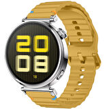 Huawei Watch GT5 41mm İle Uyumlu Dalga Desenli Tokalı Yumusaş Soft Silikon Kordon