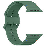 Apple Watch 42mm 44mm 45mm S10 46mm Ultra 49mm Uyumlu Dalga Desenli Tokalı Yumusaş Silikon Kordon