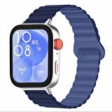 Huawei Watch Fit 3 İle Uyumlu Duo Baklalı Magnetik Silikon Kordon