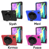 iPad Air 4. Nesil 10.9 Kılıf Shockproof 3 Katmanlı Standlı Zırh Kılıf Kalem Y