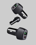 PD Destekli 38W Araç Şarj Başlığı Type-C + USB Çift Çıkış Hızlı Şarj