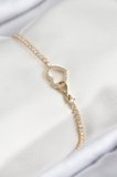 Pirinç Zirkon Taşlı Sonsuzluk Kalp Model Gold Renk Kadın Bileklik 5886