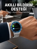 Akıllı Saat Çelik Kordonlu Amoled Ekran Android ve İOS Uyumlu Çağrı Cevaplaya