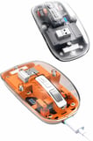 Mouse Fare Kablosuz Mouse Fare Şarjlı Bluetooth Sessiz 5 Tuşlu Şeffaf