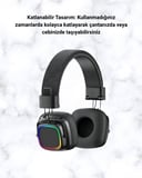 Renkli Işık Efektli Bluetooth 5.3 Müzik Kulaklığı Yeni Nesil