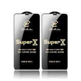 11 Pro Super X Kavisli Ekran Koruyucu Kırılmaz Cam Ultra Kalınlık 0.4mm