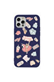 Iphone 13 Pro Max Lacivert Renkli Silikon Telefon Kilifi - Beach Babe