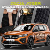 Dacia Joger Siyah Renk Tay Tüyü Cepli & Terletmez Sırtlı Oto Koltuk Minder Seti - Koltuk Koruma Kılıfı (ÖN & ARKA TAM SET)