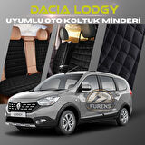 Dacia Lodgy Siyah Renk Tay Tüyü Cepli & Terletmez Sırtlı Oto Koltuk Minder Seti - Koltuk Koruma Kılıfı (ÖN & ARKA TAM SET)