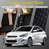 Hyunda Accent Blue Siyah Renk Tay Tüyü Cepli & Terletmez Sırtlı Oto Koltuk Minder Seti - Koltuk Koruma Kılıfı (ÖN & ARKA TAM SET)