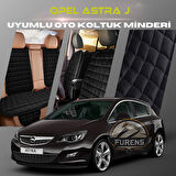 Opel Astra J Siyah Renk Tay Tüyü Cepli & Terletmez Sırtlı Oto Koltuk Minder Seti - Koltuk Koruma Kılıfı (ÖN & ARKA TAM SET)