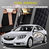 Opel İnsignia Siyah Renk Tay Tüyü Cepli & Terletmez Sırtlı Oto Koltuk Minder Seti - Koltuk Koruma Kılıfı (ÖN & ARKA TAM SET)